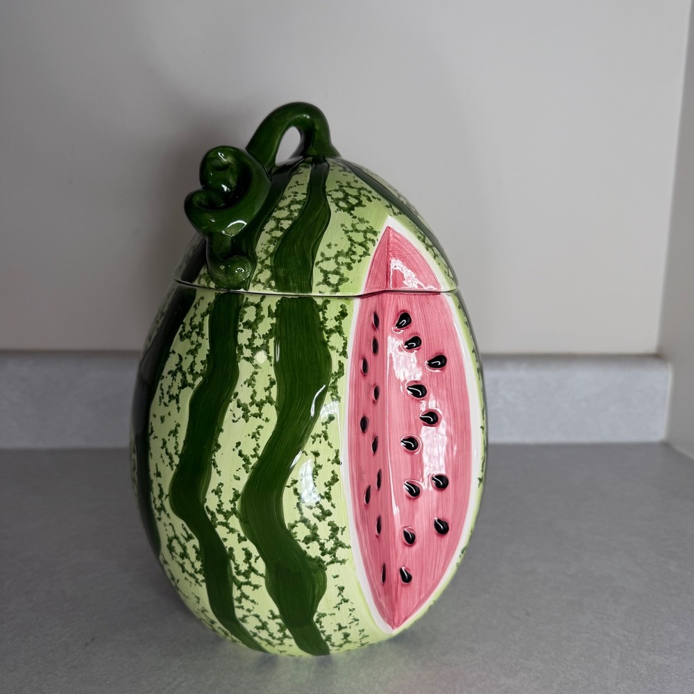 Vintage 1993 Boston Warehouse Trading Corporation Watermelon Figural Cookie Jar‎